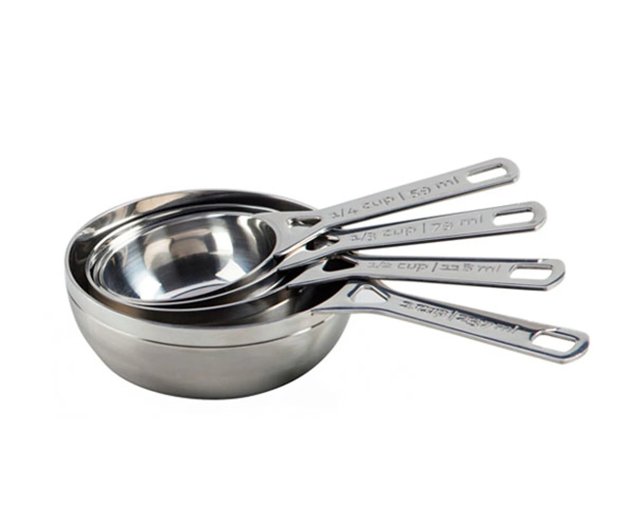 Le Creuset - Stainless Steel Measuring Cups - Set Of 4 3 Le Creuset - Stainless Steel Measuring Cups - Set Of 4