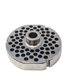 Omcan - #52 Meat Grinder Plate W/ Hub, 9.5mm Holes, 3 Notches/2 Flat Sides - 39476