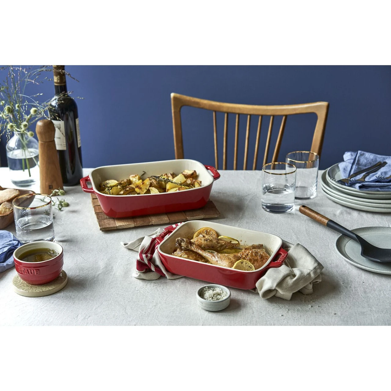 Staub - Cherry 2 Pc Rectangular Baking Dish Set 5 Staub - Cherry 2 Pc Rectangular Baking Dish Set - Image 3