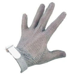 Omcan - Five Finger Stainless Steel Mesh Glove With White Silicone Strap Small - 44352 -Home Kitchen Store 44352 3 09207.1590845061