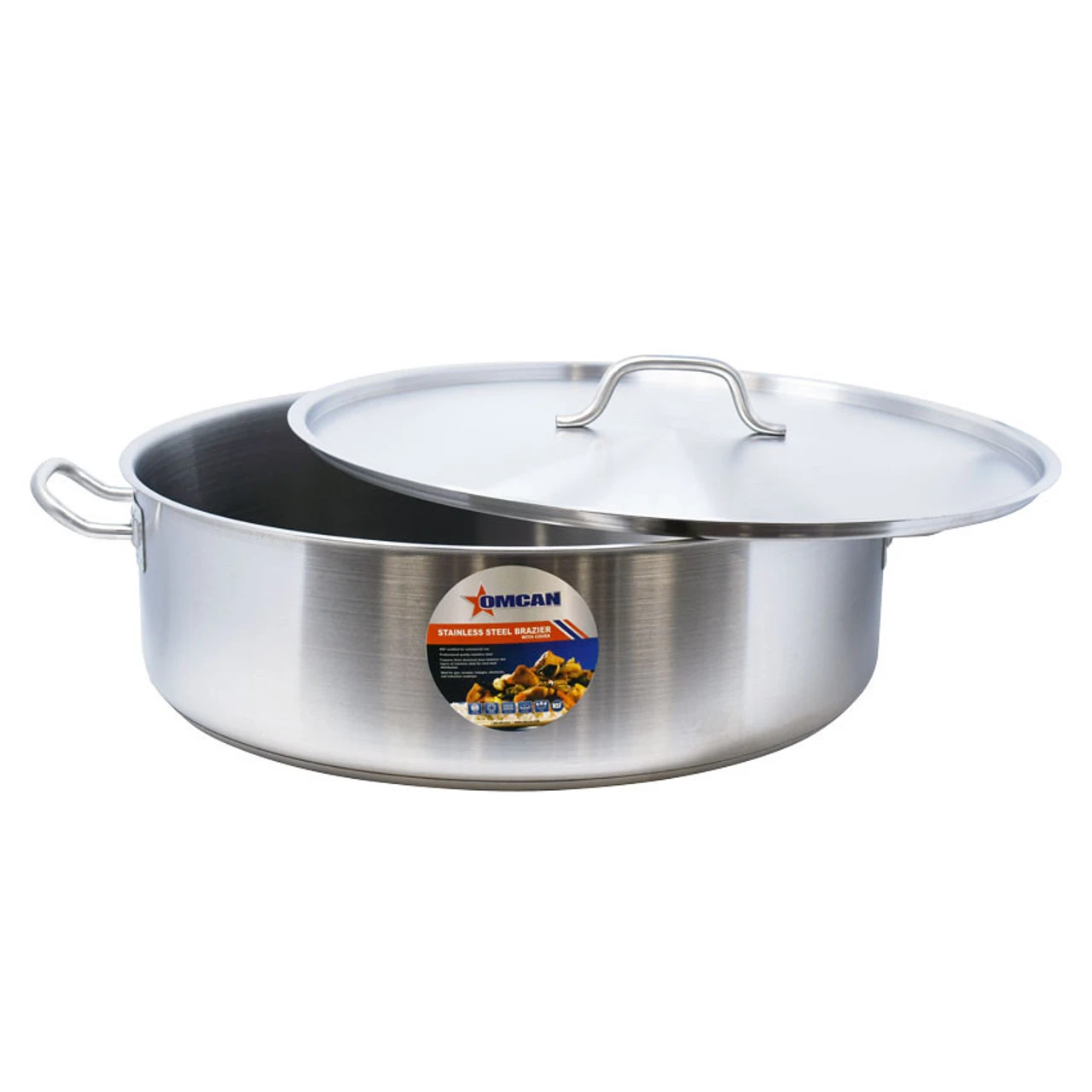 Omcan - 25 Qt Stainless Steel Brazier W/ Cover - 80429 4 Omcan - 25 Qt Stainless Steel Brazier W/ Cover - 80429 - Image 2