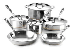 All-Clad - 10 Piece Copper Core Cookware Set, 5-ply Bonded Cookware, Made In USA