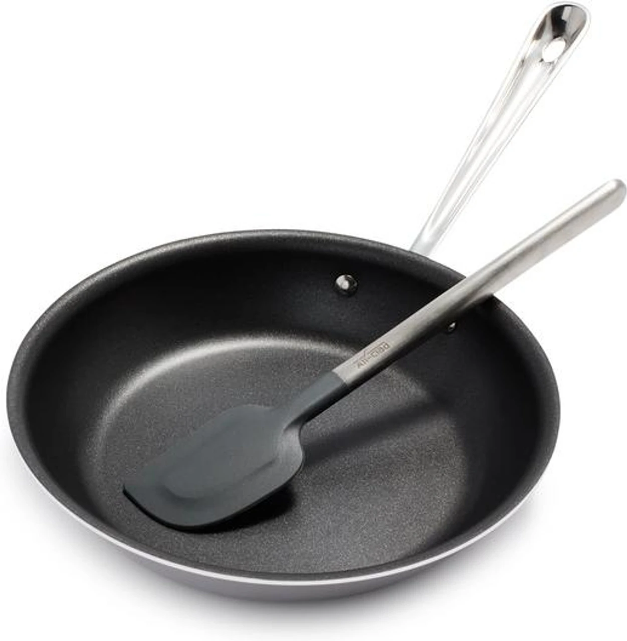 All-Clad -D3 Stainless 3-ply Bonded Cookware, 10" Non-Stick Omelette Pan With Spatula - PR41103NSR2 3 All-Clad -D3 Stainless 3-ply Bonded Cookware, 10" Non-Stick Omelette Pan With Spatula - PR41103NSR2