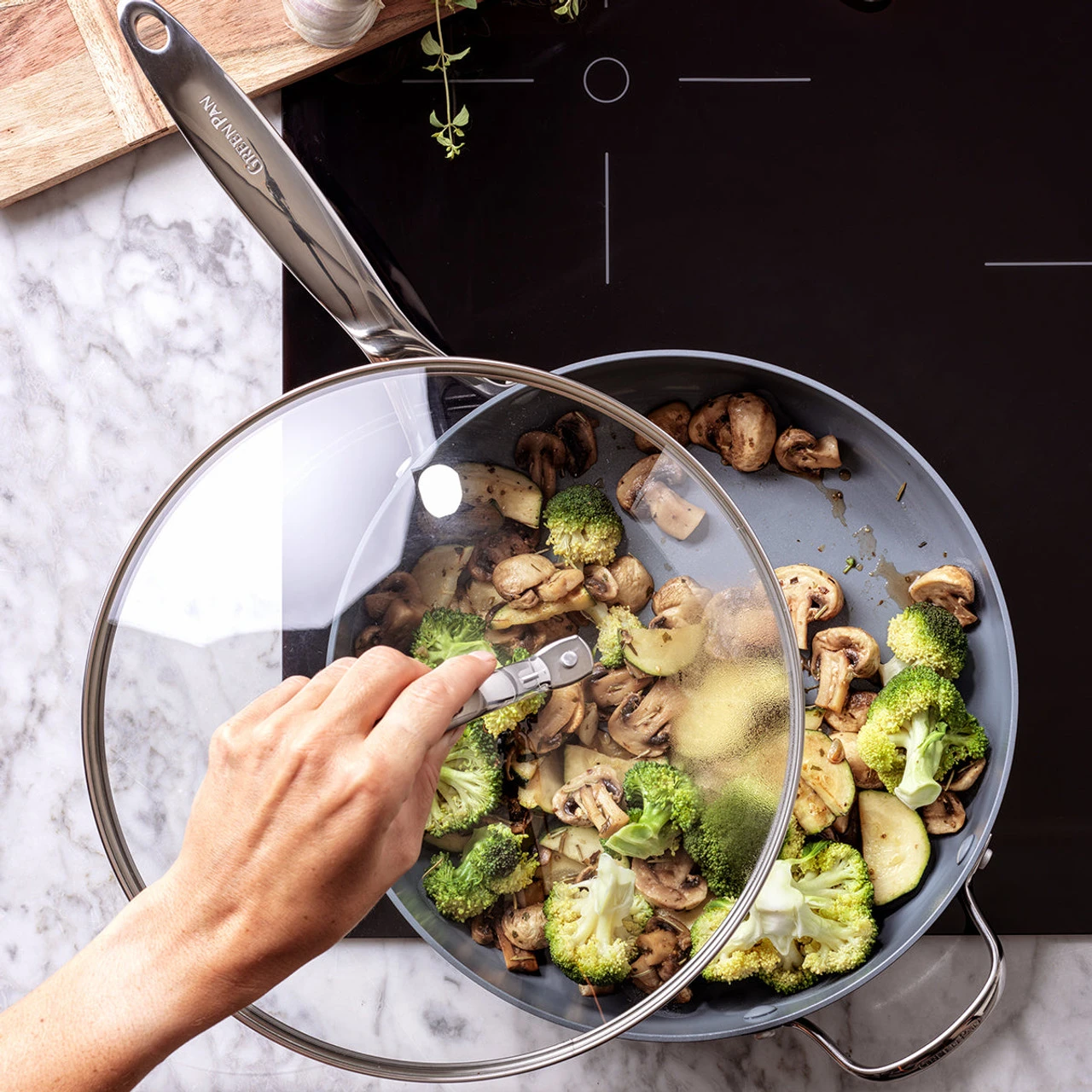 GreenPan - Valencia Pro 4.5 Qt Ceramic Non-Stick Saute Pan With Lid 5 GreenPan - Valencia Pro 4.5 Qt Ceramic Non-Stick Saute Pan With Lid - Image 3