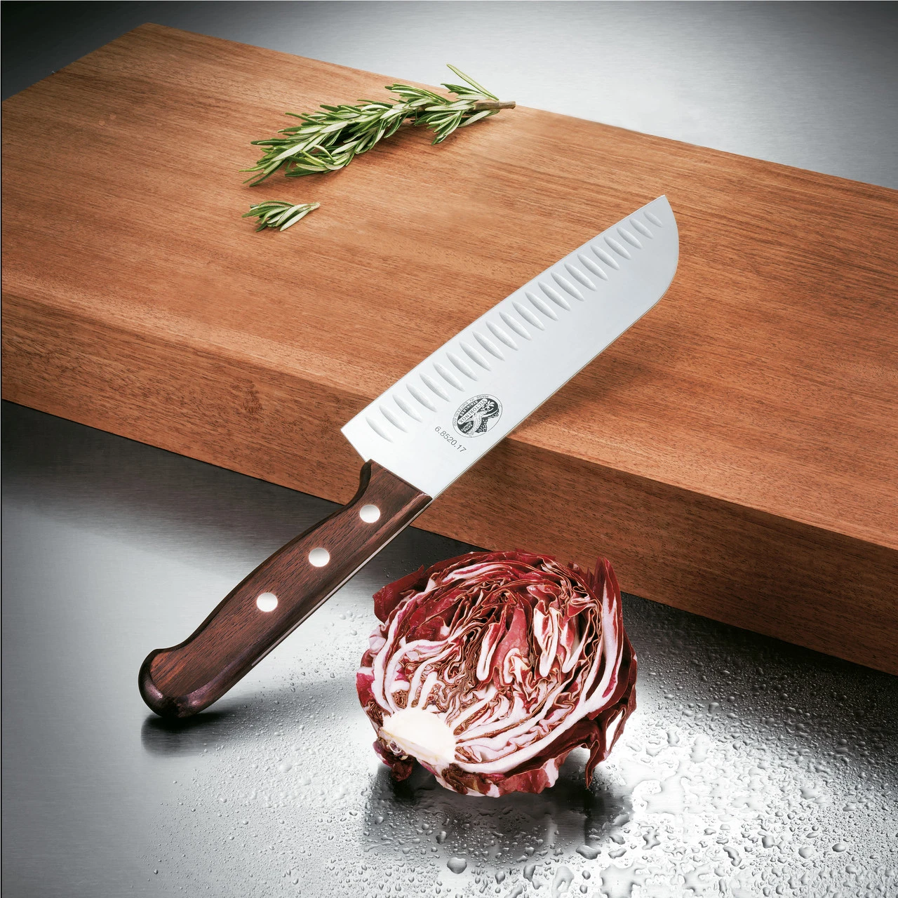 Victorinox - 7" Rosewood Granton Edge Santoku Knife 6 Victorinox - 7" Rosewood Granton Edge Santoku Knife - Image 4