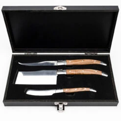 Vanderlinden - Laguiole Exclusive Line 3 Olive Wood Cheese Knives