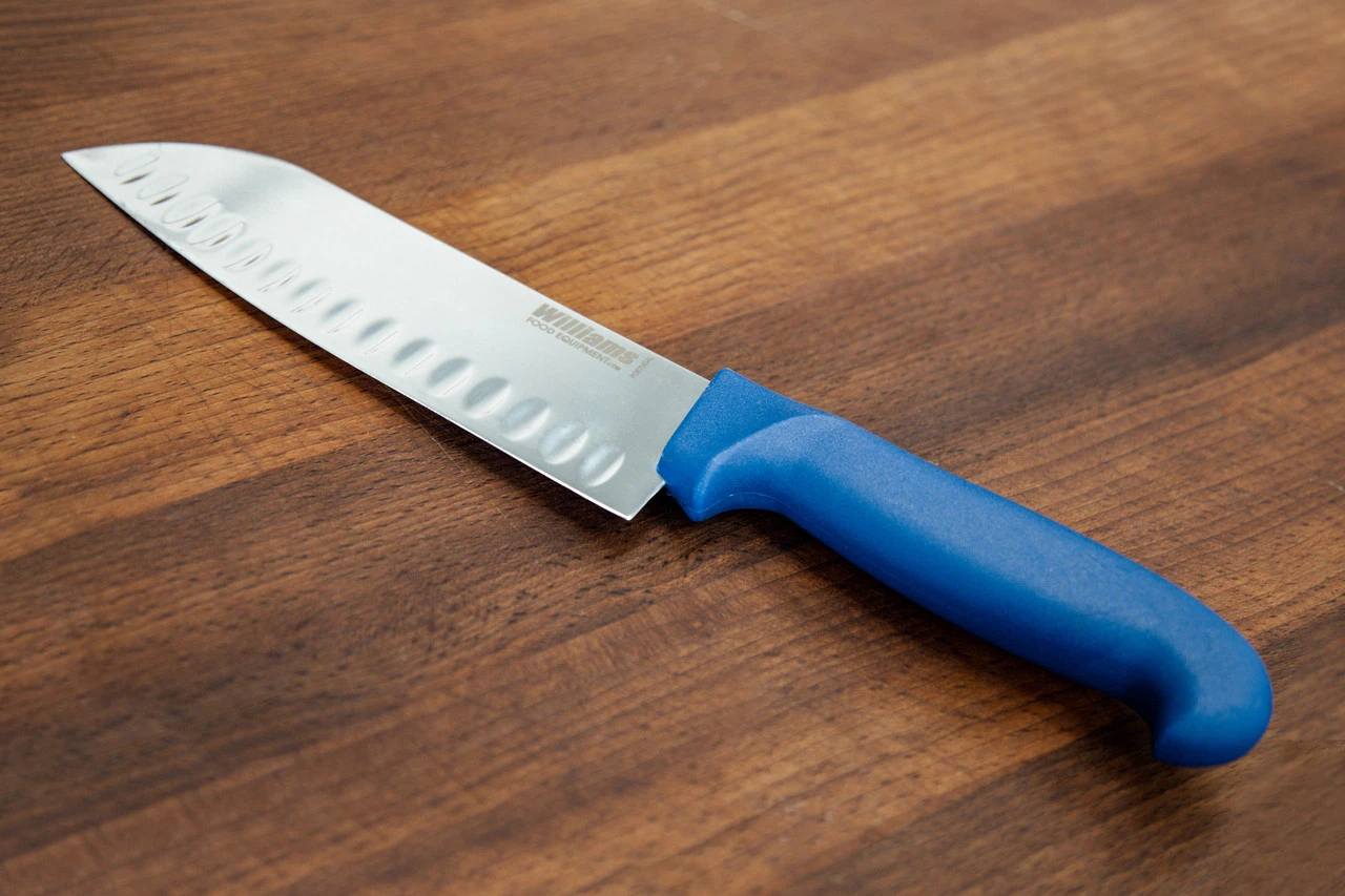 Williams - 7" Blue Handle Santoku Knife 6 Williams - 7" Blue Handle Santoku Knife - Image 4