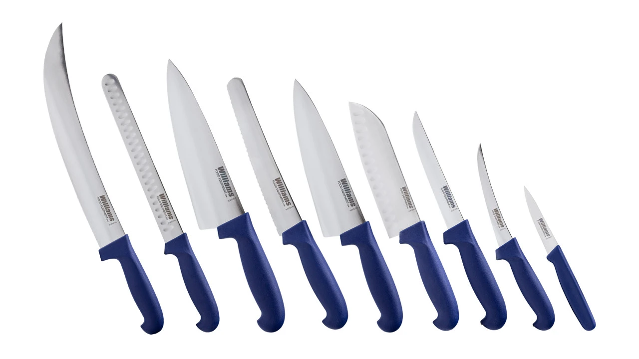 Williams - 7" Blue Handle Santoku Knife 9 Williams - 7" Blue Handle Santoku Knife - Image 7