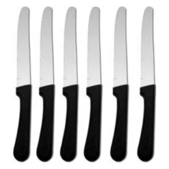 Delco Seville - 12 Piece - Polypropylene Handle Steak Knife Set - Pointed Tips