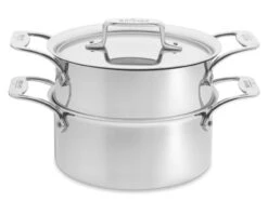 All Clad - 3 Qt D5 Polished Stainless Steamer Set, 5-ply Bonded Cookware, Made In USA