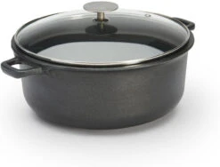 De Buyer - Choc Extreme 28cm Non-Stick Stewpan With Double Handle And Glass Lid