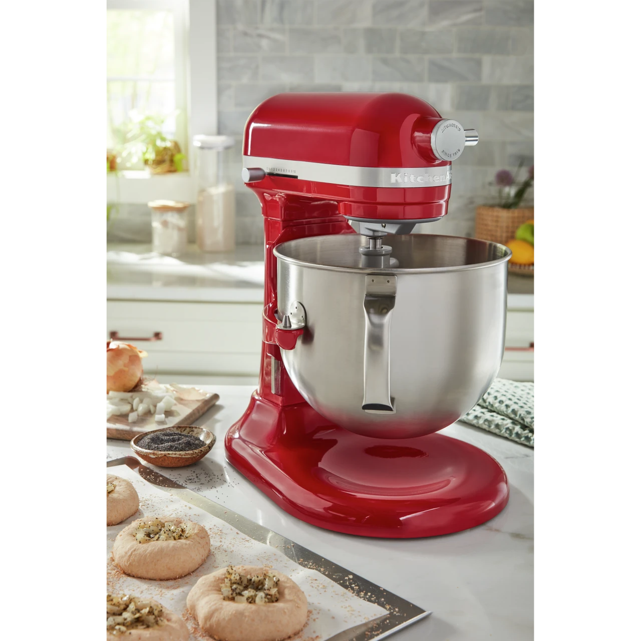 KitchenAid - 7 Qt Empire Red Stand Mixer With Stainless Steel Accessories 10 KitchenAid - 7 Qt Empire Red Stand Mixer With Stainless Steel Accessories - Image 8