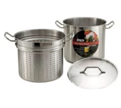 Winco - 12QT Stainless Steel Pasta Cooker W/ Steamer - SSDB12S