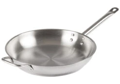 Winco - 12" Premium Collection Natural Finish Stainless Steel Fry Pan - SSFP12