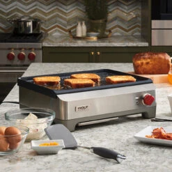 Wolf Gourmet - 12" X 17" Precision Griddle, Non-Stick Surface, Advanced Temperature Control -Home Kitchen Store wggr100s french toast 18183.1646766487